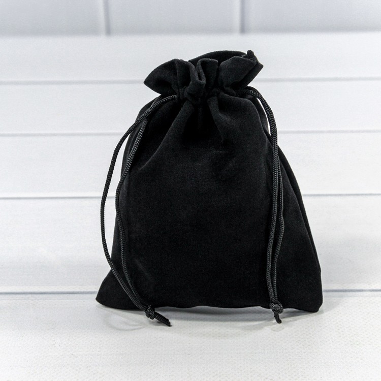 000811H/100 Мешочки бархатные 12*15 класс Б Чёрный 1/50 1/2000