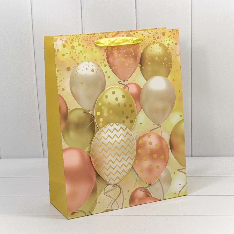 000111A Пакет подарочный с 3D аппликацией "Воздушные шары" (микс) 32*45*15 210г 1/20 1/80