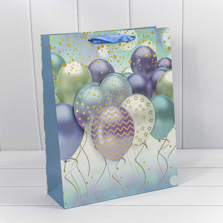 000111A Пакет подарочный с 3D аппликацией "Воздушные шары" (микс) 32*45*15 210г 1/20 1/80