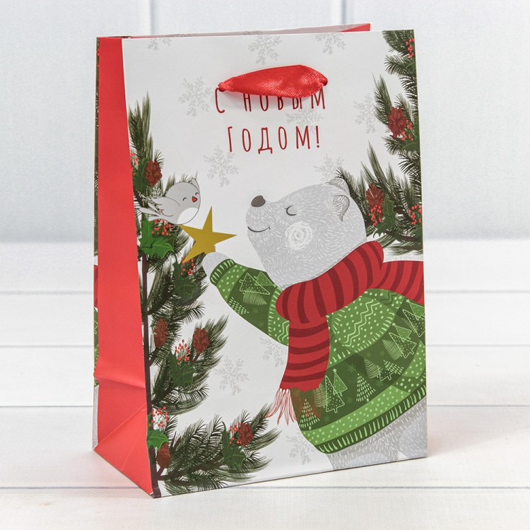 300430G Пакет подарочный "Новый год" (микс 430) 14*20*8 128г 1/20 1/600