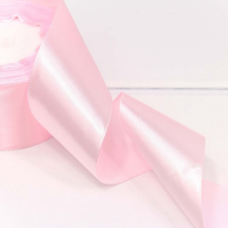 562-50/43 Лента Атласная Сатин 5см*25ярд Розовый 1/4 1/160