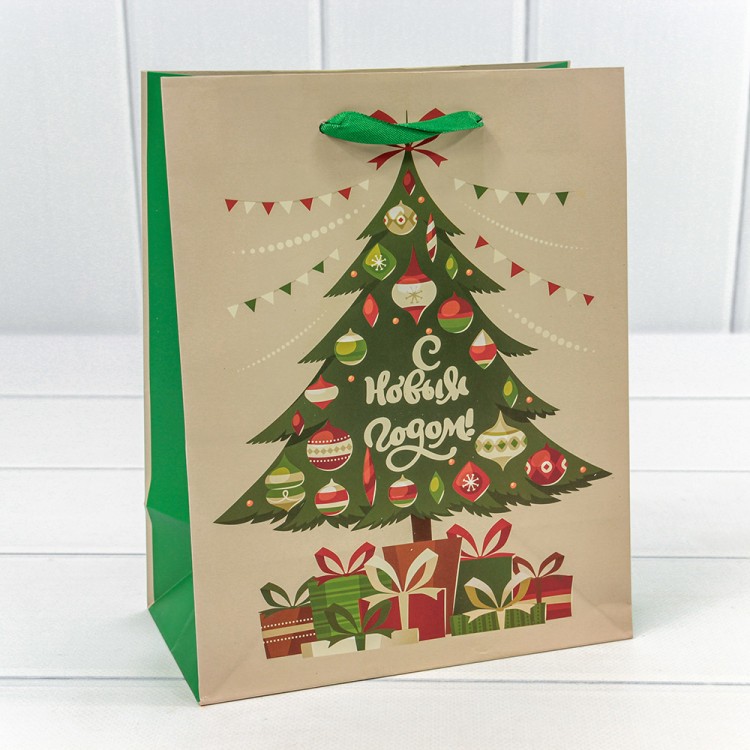 300430E Пакет подарочный "Новый год" (микс 430) 18*23*10 128г 1/20 1/480