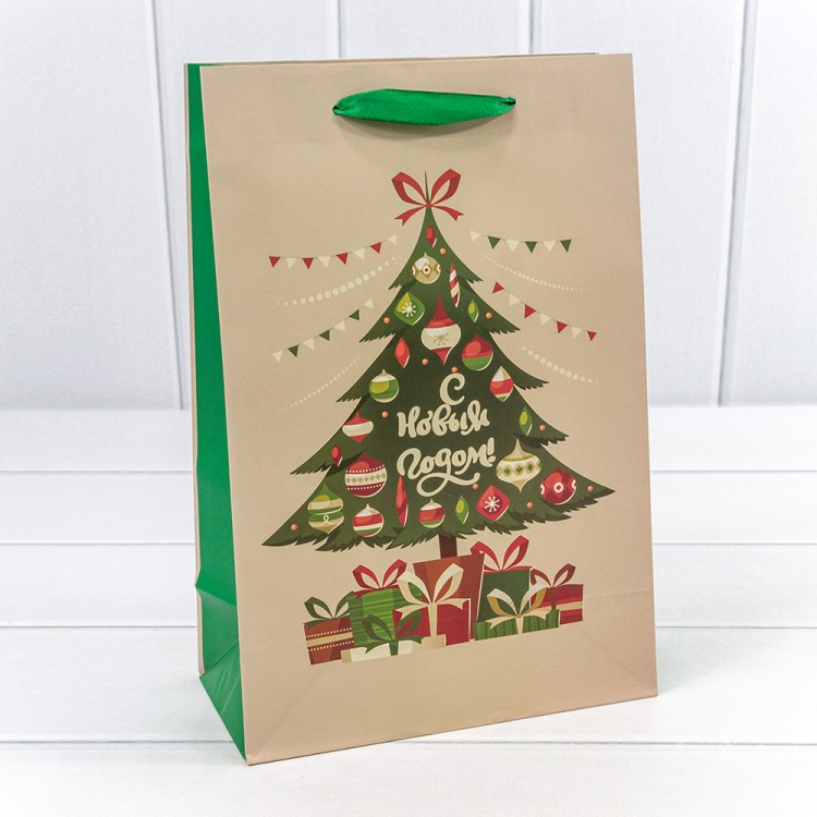 300430K Пакет подарочный "Новый год" (микс 430) 20*30*10 128г 1/20 1/360