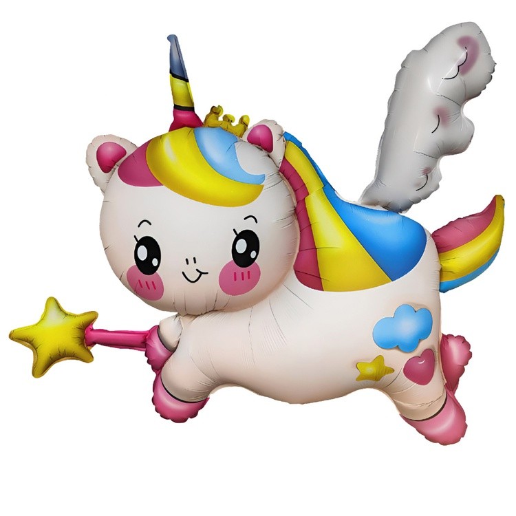 1207-6183 К Фигура "Единорог летающий" 37/94см матовый шар фольга