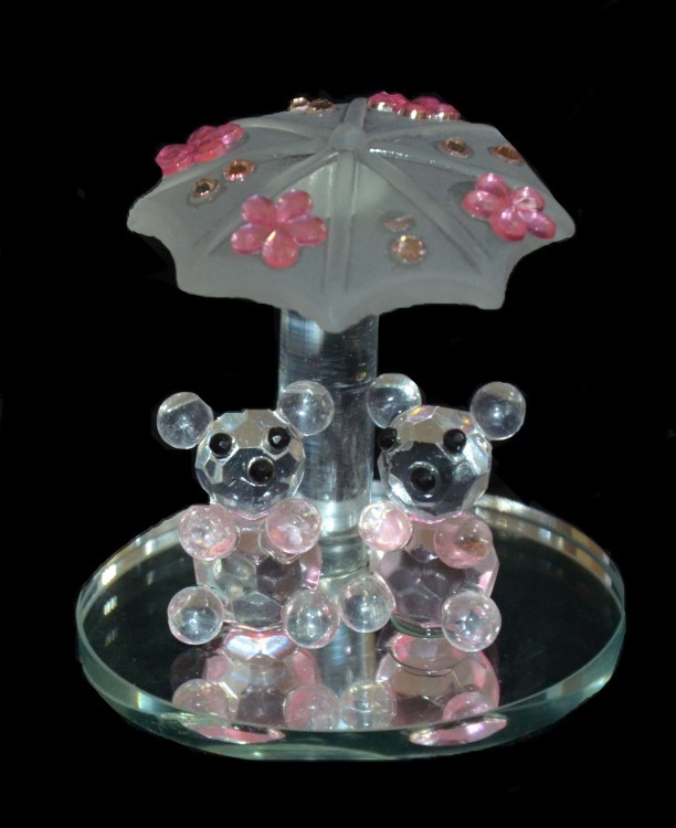 ХН8-4C Мышки с зонтом розовый 6х6х5,5 см