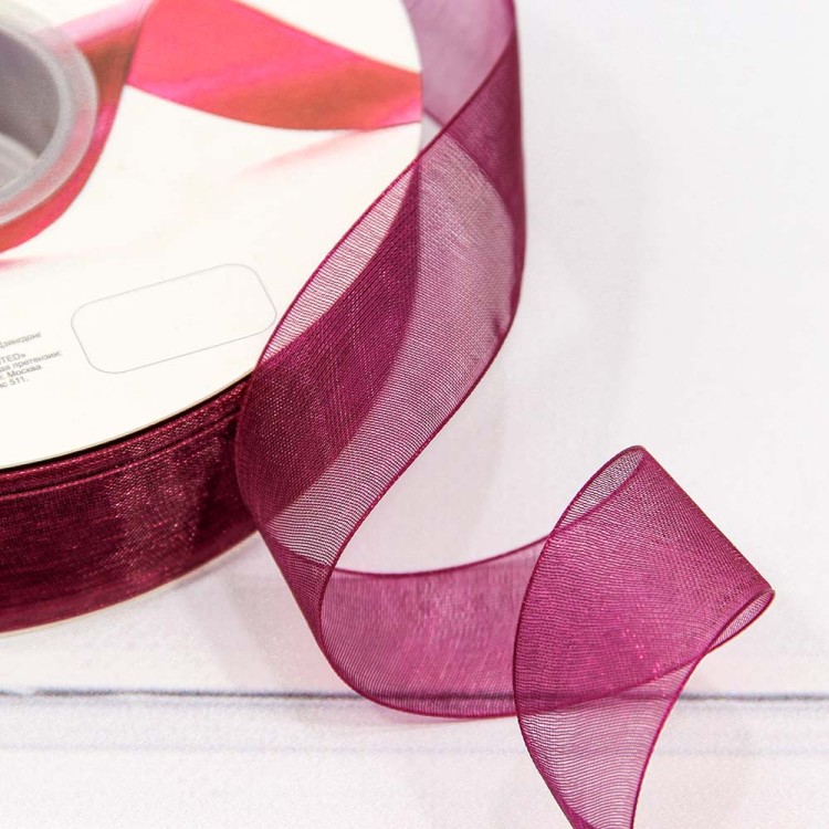 559-25/bk01 Лента Органза 2,5см*100ярд Пурпурно-фиолетовый 1/13 1/52 559-25/bk01 Лента Органза 2,5см*100ярд Пурпурно-фиолетовый 1/13 1/52