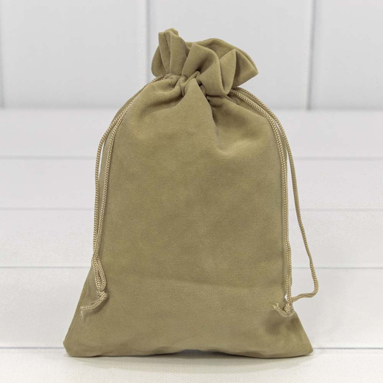 000811G/52 Мешочки бархатные 14*20 Кофе с молоком 1/25 1/1500