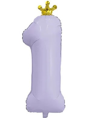 1207-4720 Шар цифра 1 66см С короной Lavender