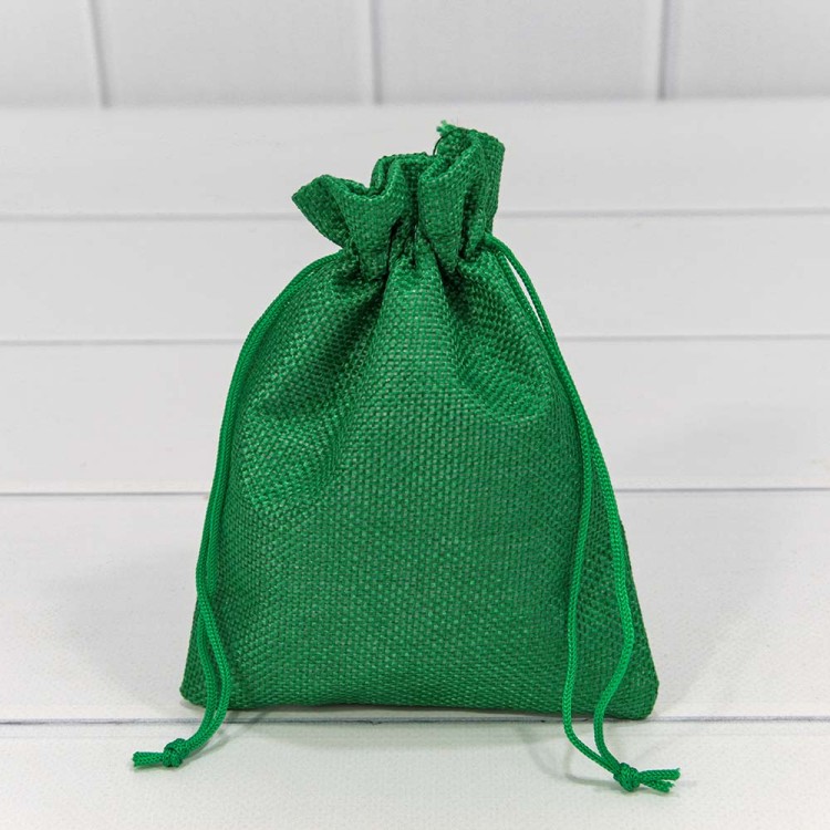 000809H/3 Мешочки из искусственного льна 12*15 см зеленый 1/50 1/2000 