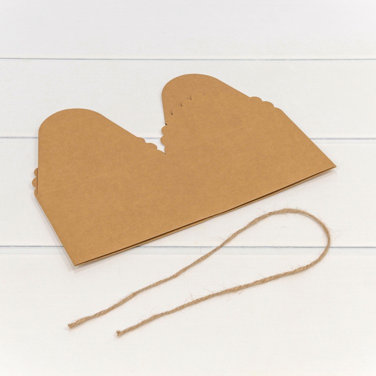 000920-7/6 Коробка Квадратная 14*14*10 сборная с бечёвкой Крафт 1/20 1/500