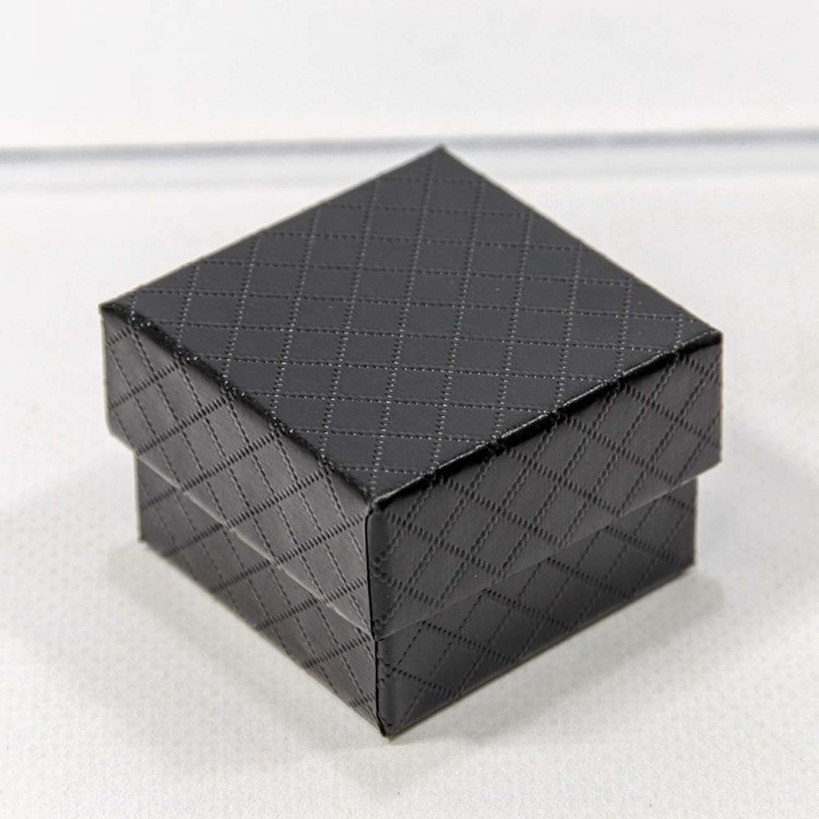 61255/7 Коробка Квадратная  5,5*5,5*3,5 "Ромбики" Чёрный 1/24 1/360