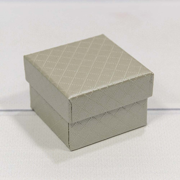 61255/6 Коробка Квадратная  5,5*5,5*3,5 "Ромбики" Серый 1/24 1/720