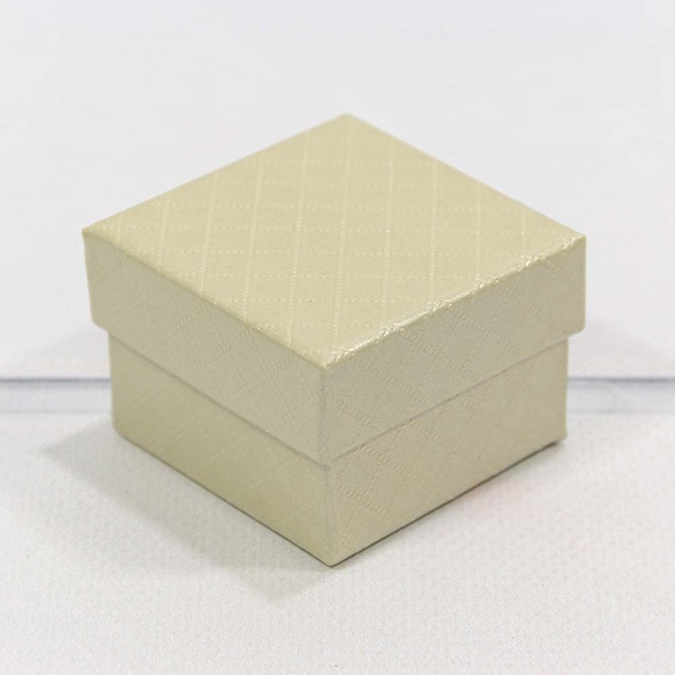 61255/3 Коробка Квадратная  5,5*5,5*3,5 "Ромбики" Бежевый 1/24 1/360