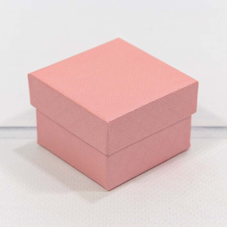 61255/4 Коробка Квадратная  5,5*5,5*3,5 "Ромбики" Розовый 1/24 1/360