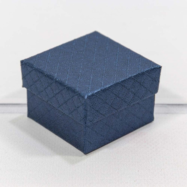 61255/5 Коробка Квадратная  5,5*5,5*3,5 "Ромбики" Синий 1/24 1/360