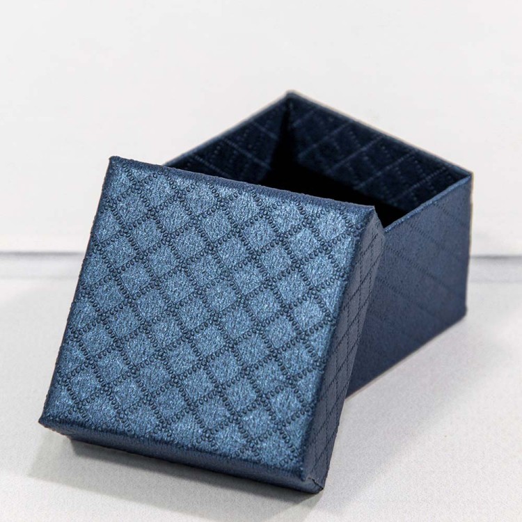 61255/5 Коробка Квадратная  5,5*5,5*3,5 "Ромбики" Синий 1/24 1/360