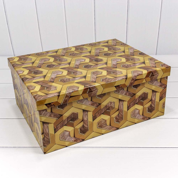 721902/1750 Коробки Прямоугольные Набор 1/15 42,5*33*17,6 "Золотой узор" 1/2