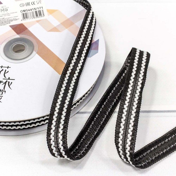 544-15/171 Лента декоративная с бахромой (полиэстер) 1,5 см*25 ярд черный 1/8 1/192 544-15/171 Лента декоративная с бахромой (полиэстер) 1,5 см*25 ярд черный 1/8 1/192