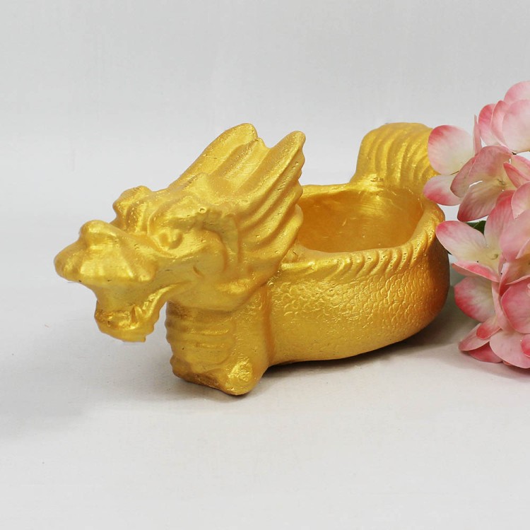 1010400002 ДРАКОН-ОРГАНАЙЗЕР Фигурка интерьерная ЗОЛОТО  H-110мм D-280мм