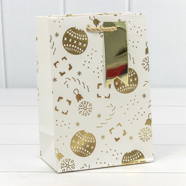 300382G Пакет подарочный с тиснением "Новый год" (микс) 14*20*8 210г 1/20 1/480