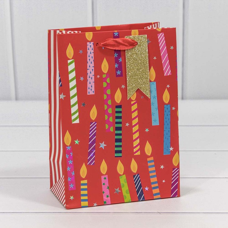 000159G Пакет подарочный с тиснением "Happy Birthday" (микс) 14*20*8 210г 1/20 1/240