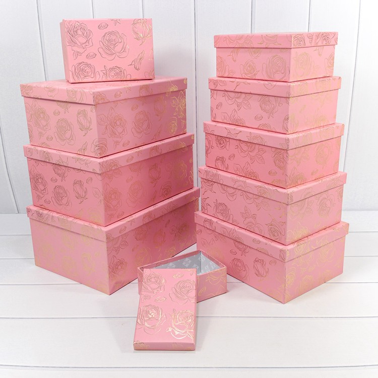 721604/0099 Коробки Прямоугольные Набор 1/10 34*26*15,3 с тиснением "Розы"-0099 1/6