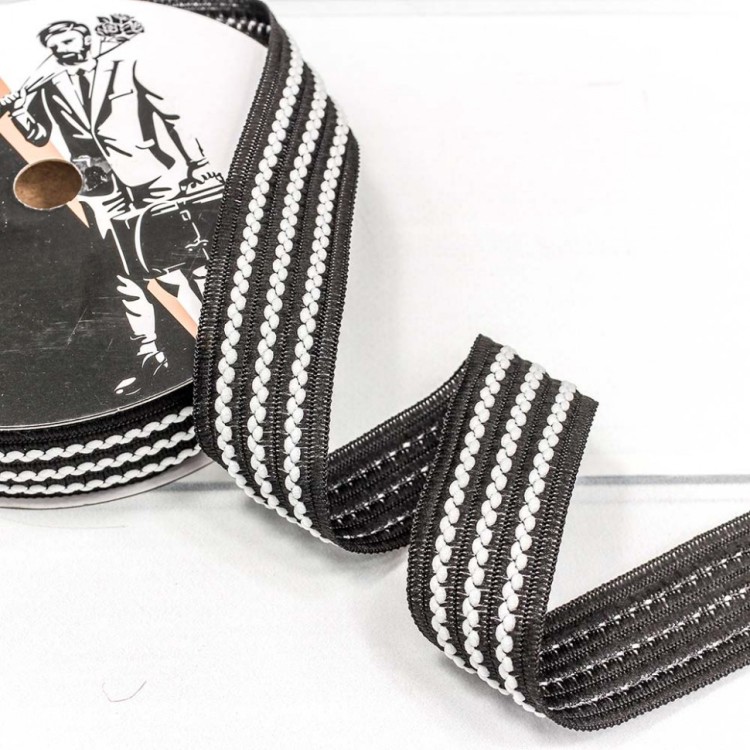 545-25/171 Лента декоративная с бахромой (полиэстер) 2,5 см*18 ярд черный 1/8 1/192 545-25/171 Лента декоративная с бахромой (полиэстер) 2,5 см*18 ярд черный 1/8 1/192