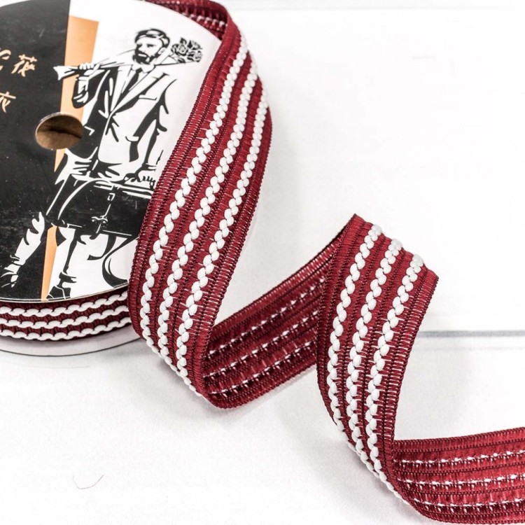 545-25/11 Лента декоративная с бахромой (полиэстер) 2,5 см*18 ярд бордовый 1/8 1/192 545-25/11 Лента декоративная с бахромой (полиэстер) 2,5 см*18 ярд бордовый 1/8 1/192