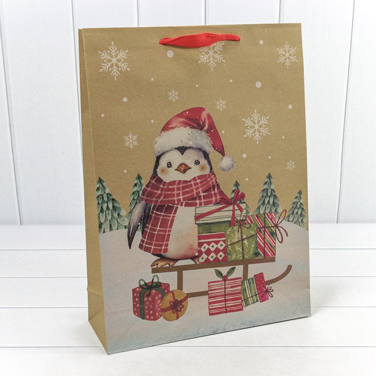 300432A Пакет подарочный Крафт "Новый год" (микс 432) 33*45*11 150г 1/20 1/240