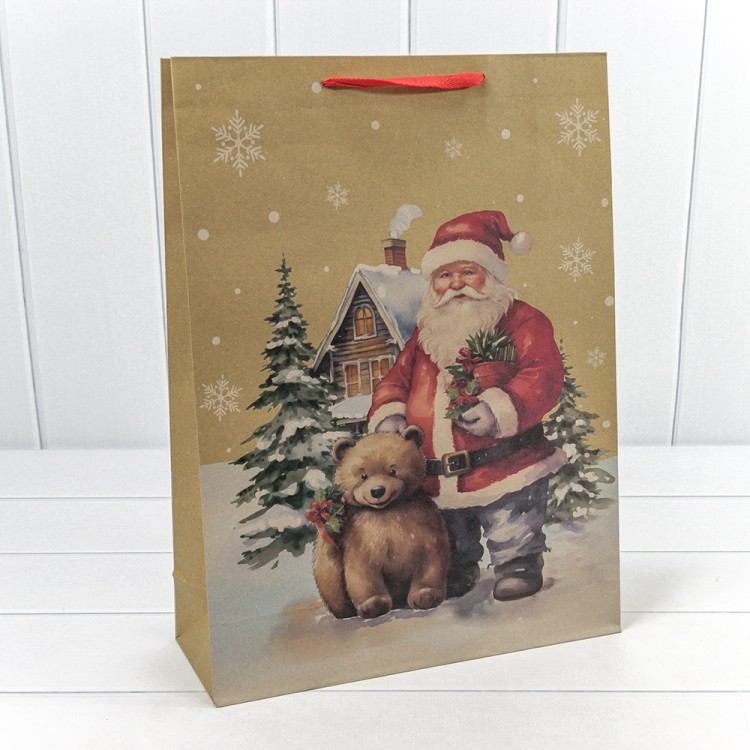 300432A Пакет подарочный Крафт "Новый год" (микс 432) 33*45*11 150г 1/20 1/240