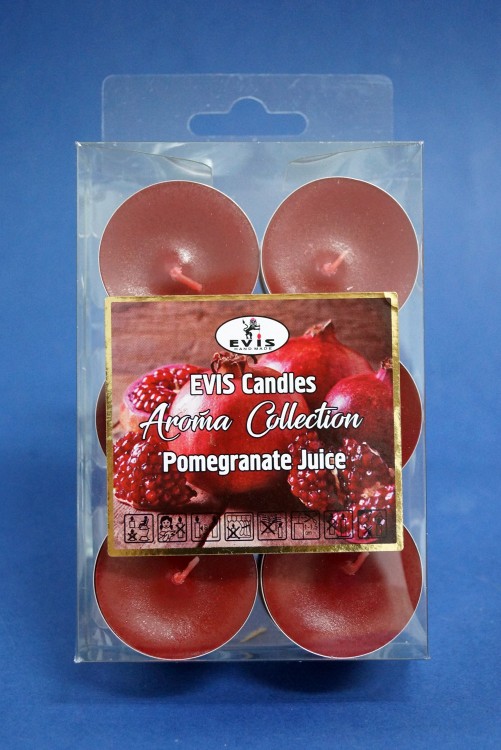 230010120334 Чайные свечи малые D-37мм. Набор 12 шт, цвет бордо, ароматизированные