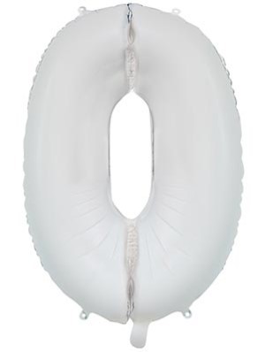 1207-4848 Шар цифра "0", 66см White