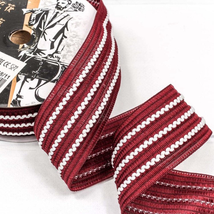 546-38/11 Лента декоративная с бахромой (полиэстер) 3,8 см*18 ярд бордовый 1/5 1/120 546-38/11 Лента декоративная с бахромой (полиэстер) 3,8 см*18 ярд бордовый 1/5 1/120