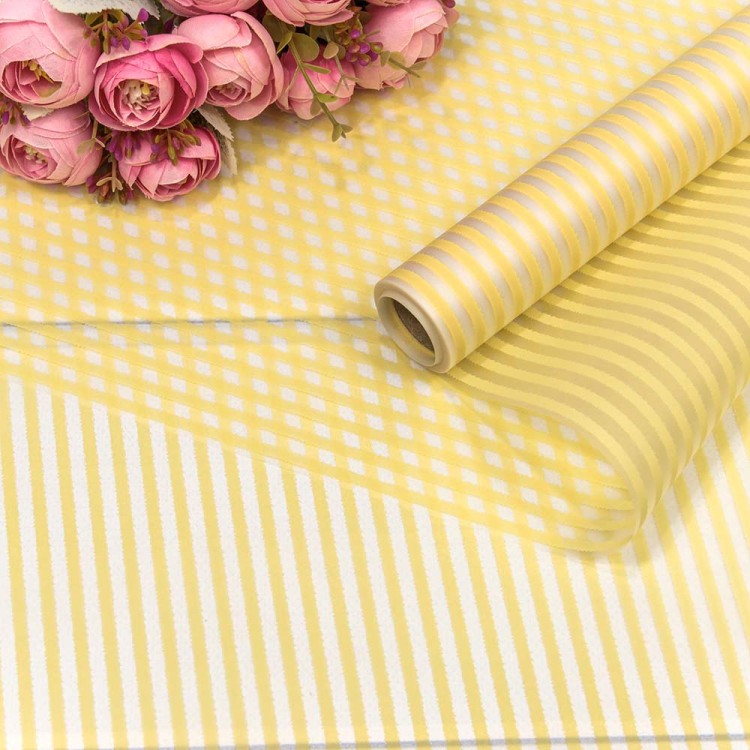 001322/18 Плёнка 0,58*10м матовая "Полоска" 50мкм Жёлтый 1/30