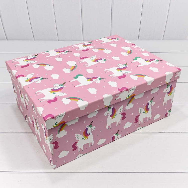 721902/1741 Набор коробок Прямоугольные 1/15 42,5*33*17,6 "Единороги на розовом фоне" 1/2