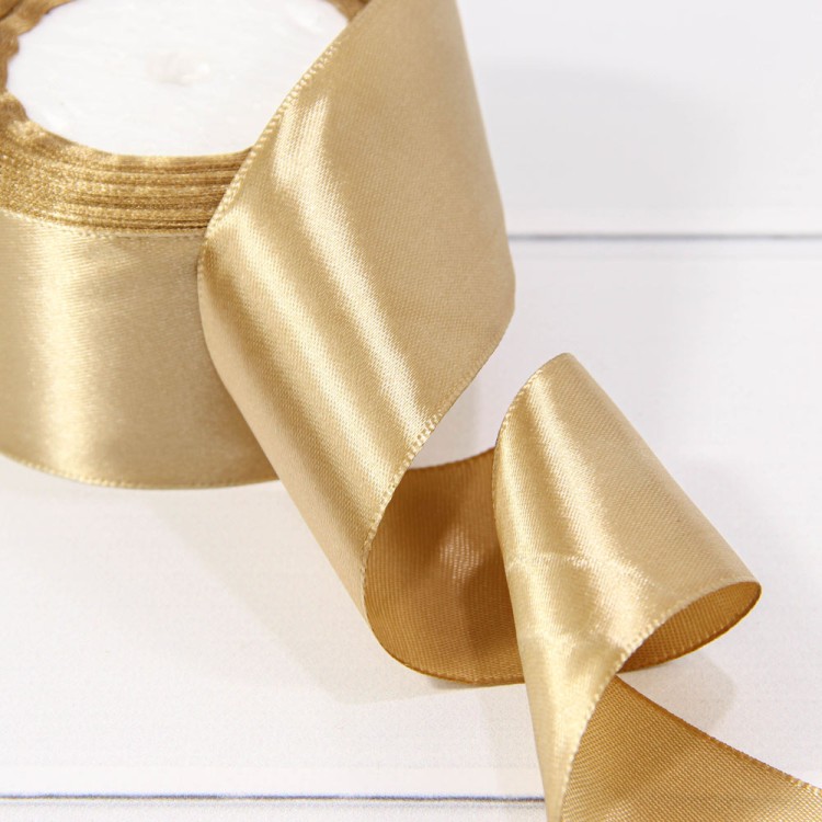 562-50/105 Лента Атласная Сатин 5см*25ярд Светло-коричневый 1/4 1/160