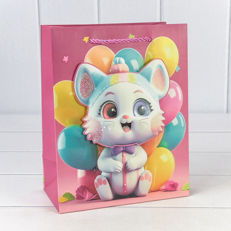 000270E Пакет подарочный с 3D аппликацией "Детский" (микс 270) 18*23*10 210г 1/20 1/360