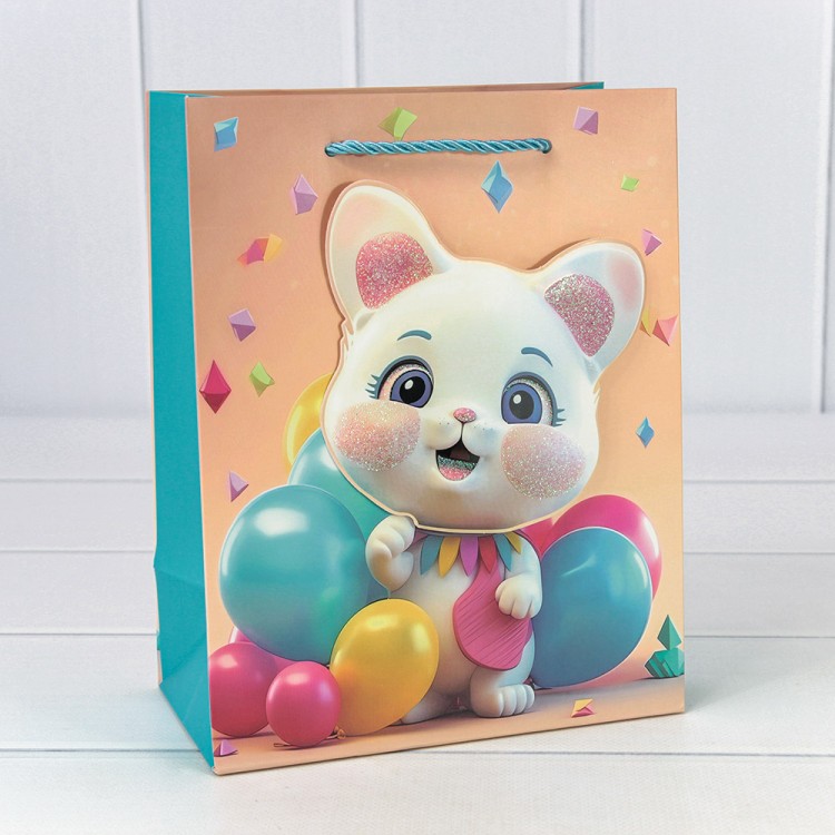 000270E Пакет подарочный с 3D аппликацией "Детский" (микс 270) 18*23*10 210г 1/20 1/360