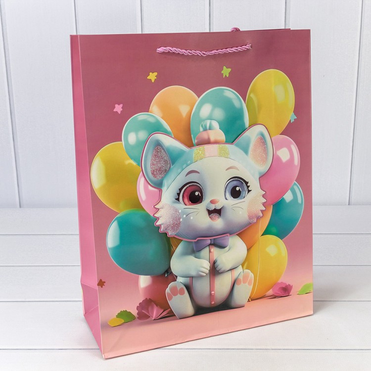 000270A Пакет подарочный с 3D аппликацией "Детский" (микс 270) 30*41,5*12 210г 1/20 1/80