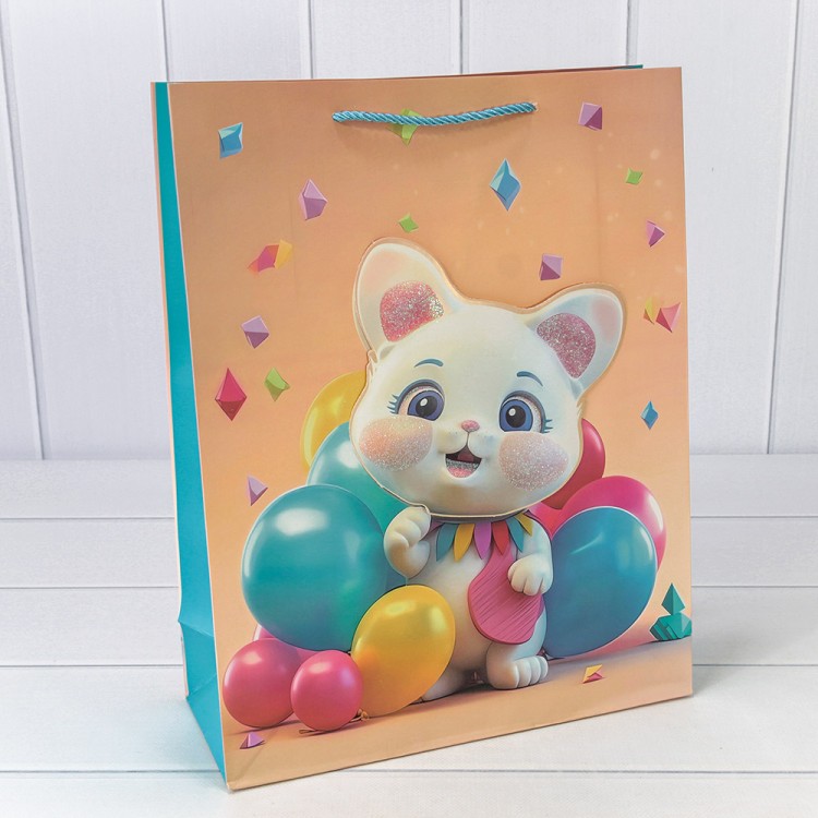 000270A Пакет подарочный с 3D аппликацией "Детский" (микс 270) 30*41,5*12 210г 1/20 1/80