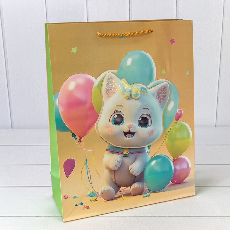 000270A Пакет подарочный с 3D аппликацией "Детский" (микс 270) 30*41,5*12 210г 1/20 1/80