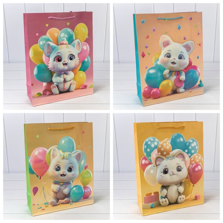 000270A	Пакет подарочный с 3D аппликацией "Детский" (микс 270) 30*41,5*12 210г 1/20 1/80