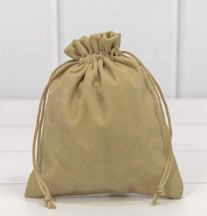 000811H/52 Мешочки бархатные 12*15 Кофе с молоком 1/50 1/2000	 