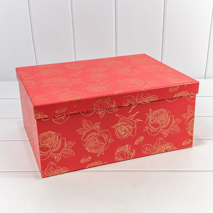 721604/0104 Коробки Прямоугольные Набор 1/10 34*26*15,3 с тиснением "Розы"-0104 1/6