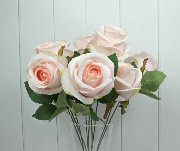 301-07-18/03 Искусственные цветы Розы 9 ст. Нежно-розовый 1/1