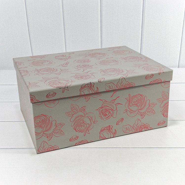 721604/0102 Коробки Прямоугольные Набор 1/10 34*26*15,3 с тиснением "Розы"-0102 1/6