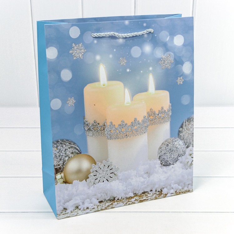 300465C Пакет подарочный "Новый год" (микс 465) 26*32*10 210г 1/20 1/240