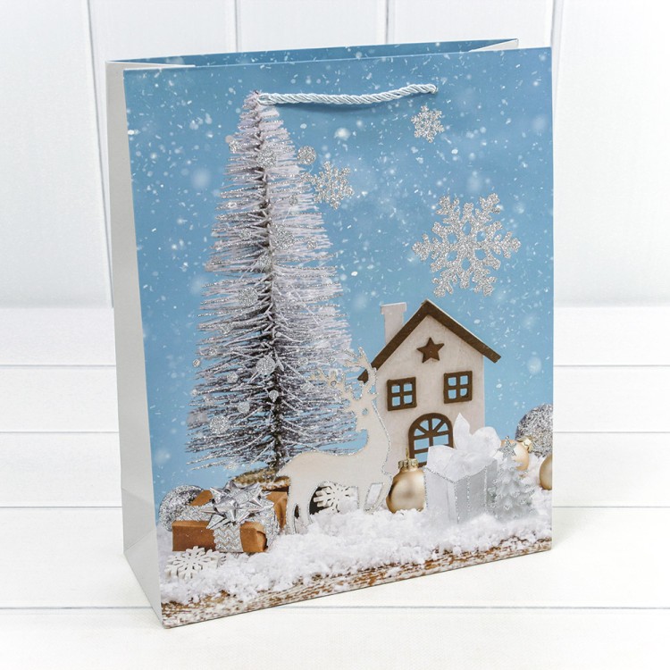 300465C Пакет подарочный "Новый год" (микс 465) 26*32*10 210г 1/20 1/240