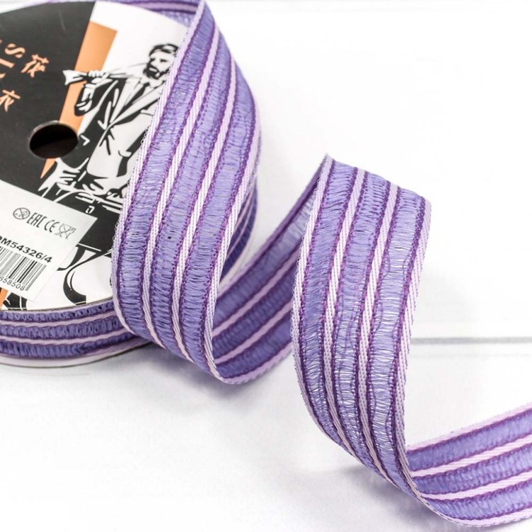 543-26/4 Лента декоративная с бахромой (полиэстер) 2,6 см*20 ярд сиреневый 1/8 1/192 543-26/4 Лента декоративная с бахромой (полиэстер) 2,6 см*20 ярд сиреневый 1/8 1/192