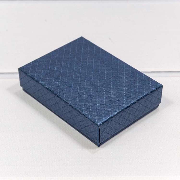 612811/5	Коробка Прямоугольная 11*8*3,4 "Ромбики" Синий 1/12 1/360